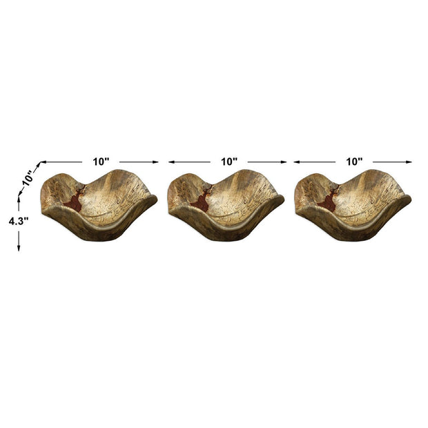 Uttermost Tamarine Set of 3 Wood Wall Decor