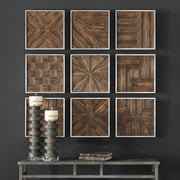 Uttermost Bryndle Squares Set of 9 Fir Wood Wall Decor