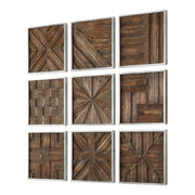 Uttermost Bryndle Squares Set of 9 Fir Wood Wall Decor
