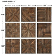 Uttermost Bryndle Squares Set of 9 Fir Wood Wall Decor