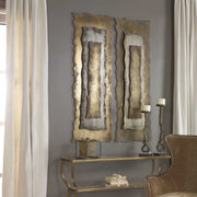 Uttermost Jaymes Antique Bronze, Silver and Gold Metal Wall Panel