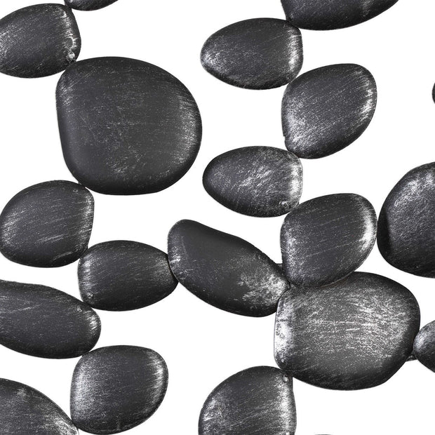 Uttermost Skipping Stones Charcoal Black Pebbles Metal Wall Decor