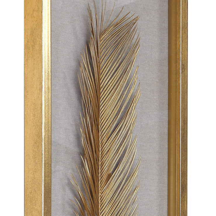 Uttermost Palma Gold Leaf Set of 3 Shadow Box Frames