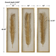 Uttermost Palma Gold Leaf Set of 3 Shadow Box Frames