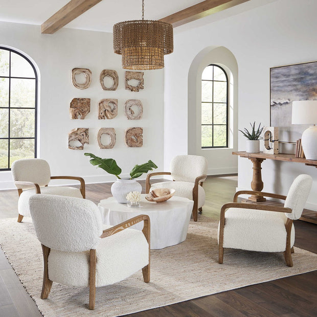Uttermost Bahati Whitewashed Set of 9 Wood Wall Art
