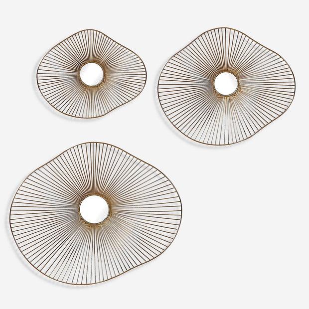 Uttermost Avarie Plated Gold Set of 3 Metal Wall Art