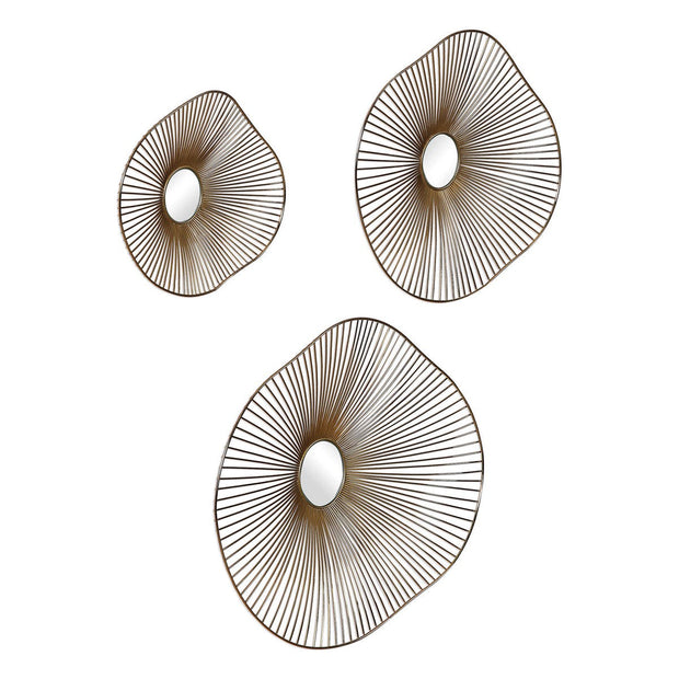 Uttermost Avarie Plated Gold Set of 3 Metal Wall Art