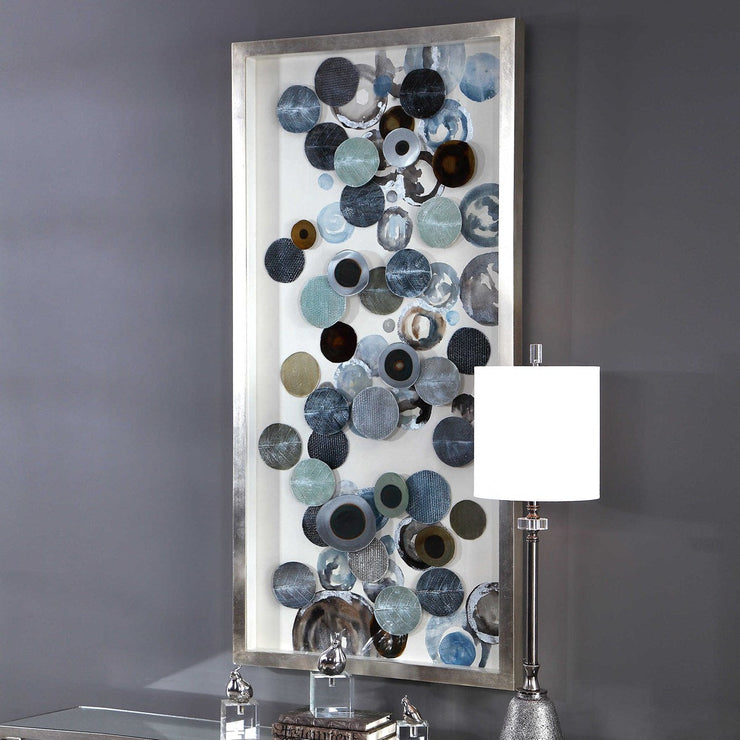 Uttermost Kella Iron Discs Antiqued Silver Leaf Shadow Box Frame