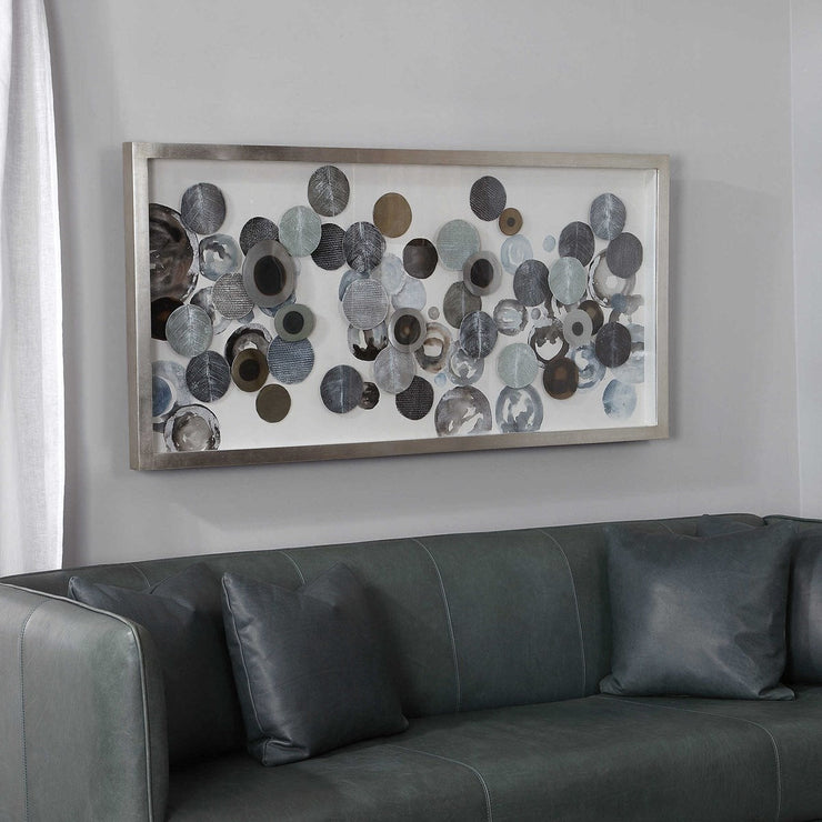 Uttermost Kella Iron Discs Antiqued Silver Leaf Shadow Box Frame