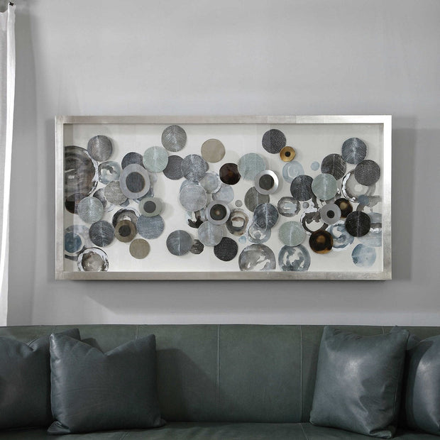 Uttermost Kella Iron Discs Antiqued Silver Leaf Shadow Box Frame