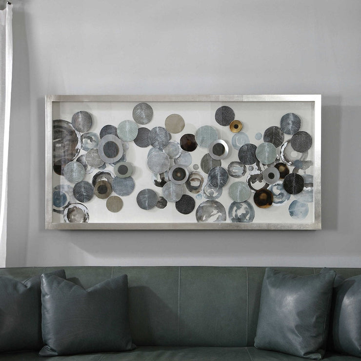 Uttermost Kella Iron Discs Antiqued Silver Leaf Shadow Box Frame