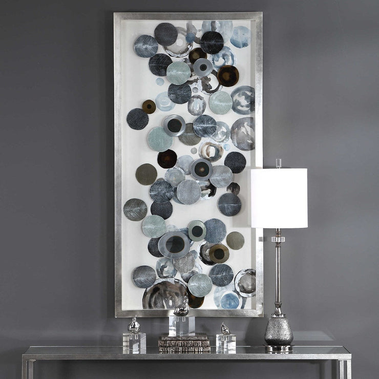 Uttermost Kella Iron Discs Antiqued Silver Leaf Shadow Box Frame