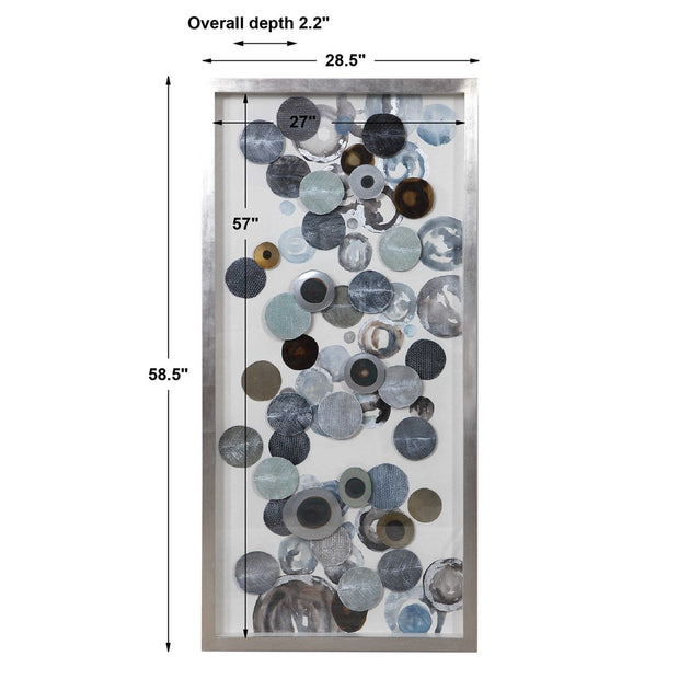Uttermost Kella Iron Discs Antiqued Silver Leaf Shadow Box Frame