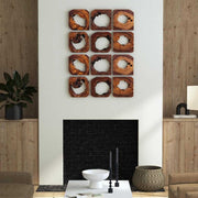 Uttermost Adlai Rich Coffee Brown Set of 6 Suar Wood Wall Art