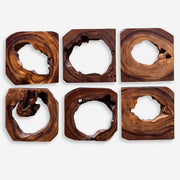 Uttermost Adlai Rich Coffee Brown Set of 6 Suar Wood Wall Art