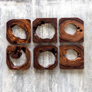 Uttermost Adlai Rich Coffee Brown Set of 6 Suar Wood Wall Art