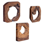 Uttermost Adlai Rich Coffee Brown Set of 6 Suar Wood Wall Art