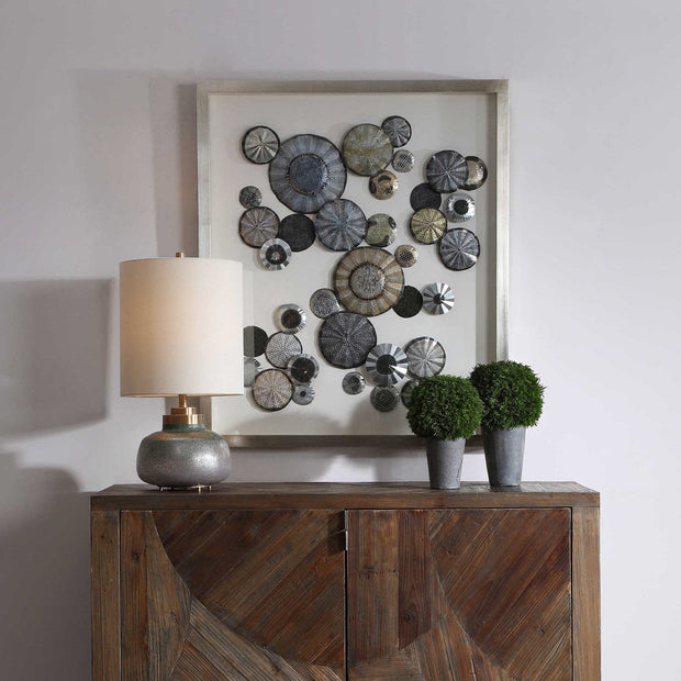 Uttermost Omala Abstact Iron Discs Shadow Box Frame