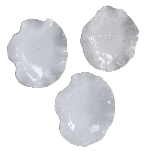 Uttermost Abella White Set of 3 Ceramic Flowers Wall Decor