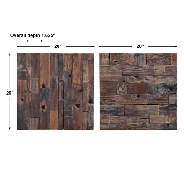 Uttermost Astern Set of 2 Reclaimed Wood Wall Decor