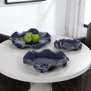 Uttermost Abella Cobalt Set of 3 Ceramic Flowers Wall Decor