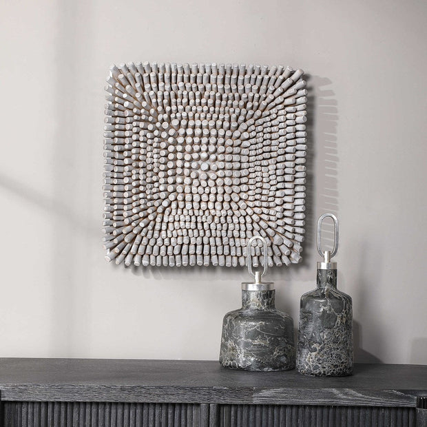 Uttermost Portside Gray Beech Wood Wall Panel