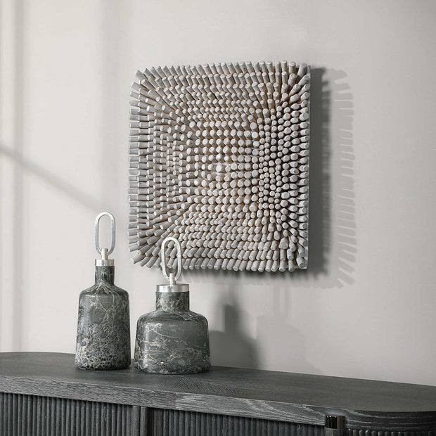 Uttermost Portside Gray Beech Wood Wall Panel