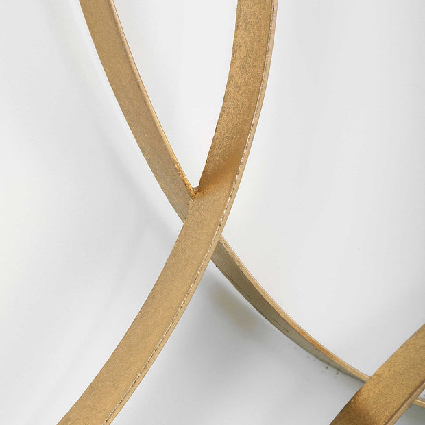 Uttermost Freehand Matte White and Brushed Gold Iron Metal Wall Panel