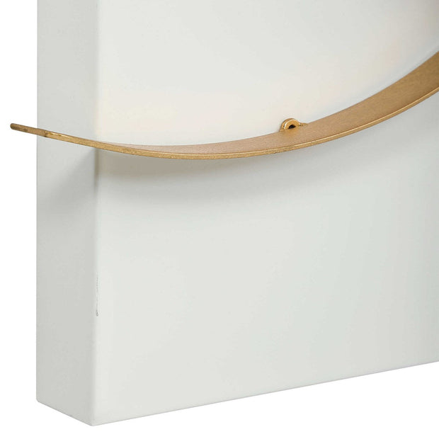 Uttermost Freehand Matte White and Brushed Gold Iron Metal Wall Panel
