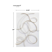 Uttermost Freehand Matte White and Brushed Gold Iron Metal Wall Panel