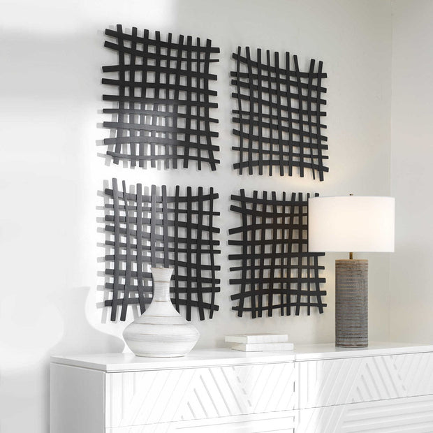 Uttermost Gridlines Matte Black Metal Wall Decor