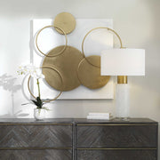 Uttermost Adagio Matte White With Gold Leaf Metal Wall Panel