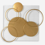 Uttermost Adagio Matte White With Gold Leaf Metal Wall Panel