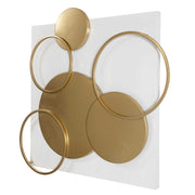 Uttermost Adagio Matte White With Gold Leaf Metal Wall Panel