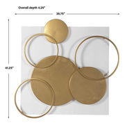 Uttermost Adagio Matte White With Gold Leaf Metal Wall Panel