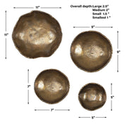 Uttermost Lucky Coins Set of 4 Brass Bowls Metal Wall Decor