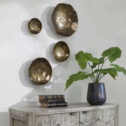 Uttermost Lucky Coins Set of 4 Brass Bowls Metal Wall Decor