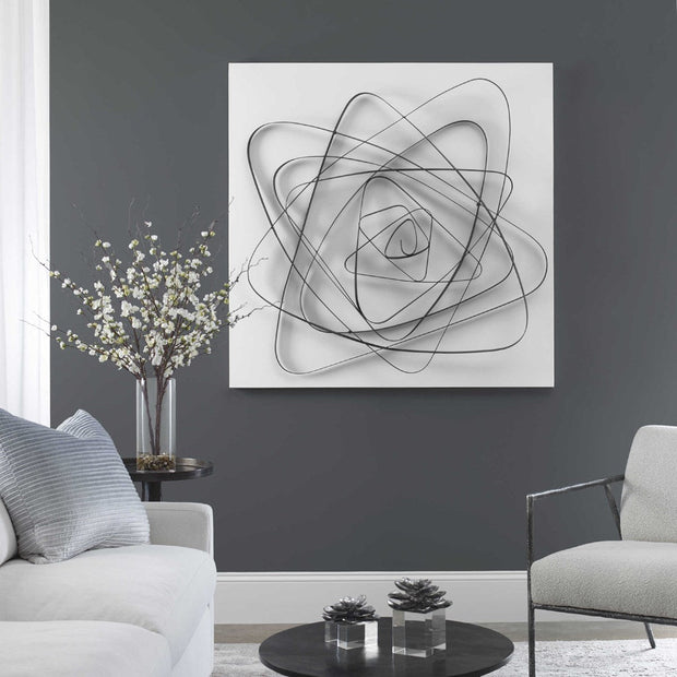 Uttermost Nucleus Matte White and Black Metal Wall Decor