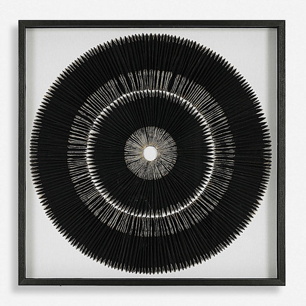 Uttermost Sandara Gold Leaf and Black Medallion Shadow Box Frame