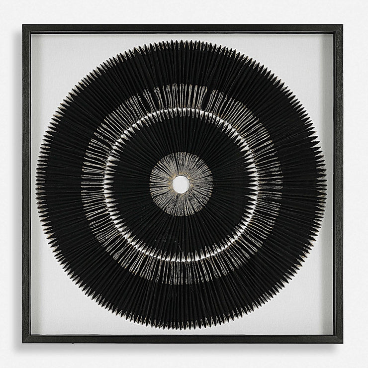 Uttermost Sandara Gold Leaf and Black Medallion Shadow Box Frame