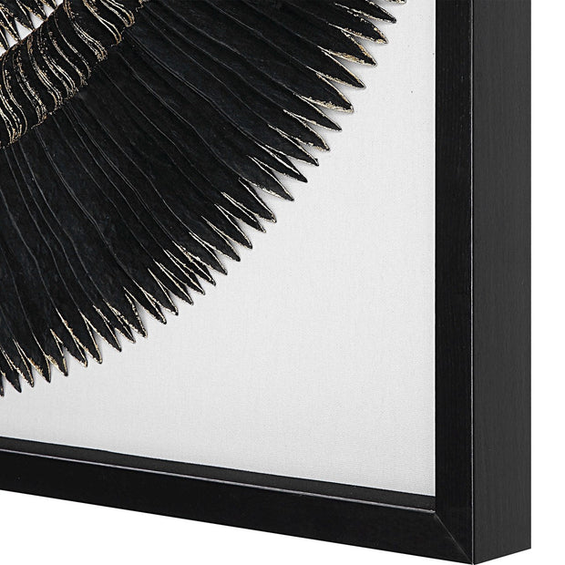 Uttermost Sandara Gold Leaf and Black Medallion Shadow Box Frame