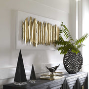 Uttermost Lev Gold Leaf and Matte White Metal Wall Decor