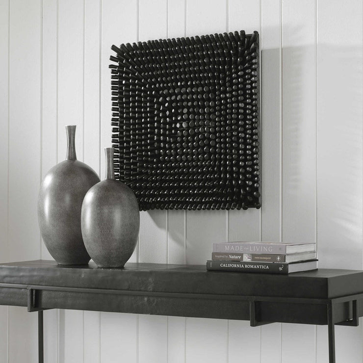 Uttermost Portside Black Beech Wood Wall Panel
