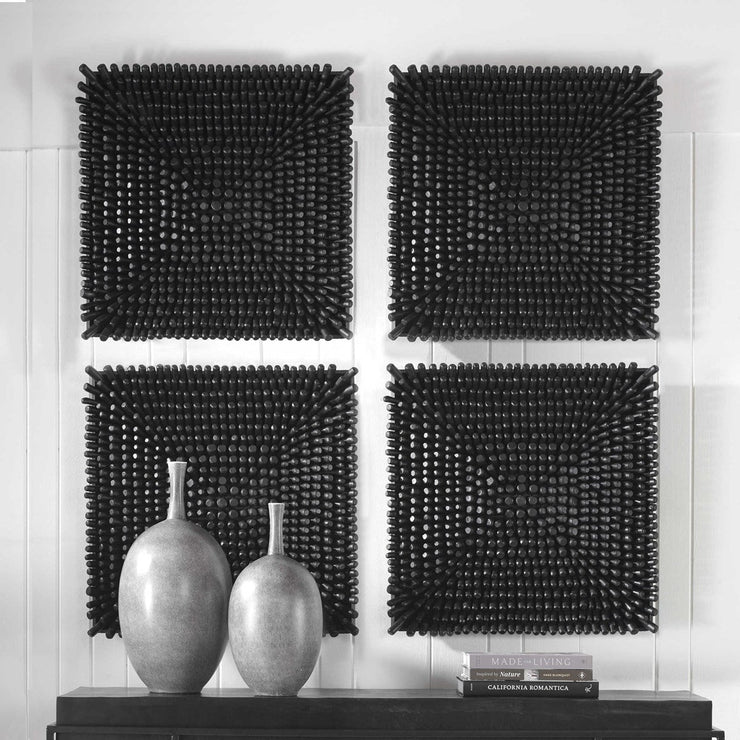 Uttermost Portside Black Beech Wood Wall Panel