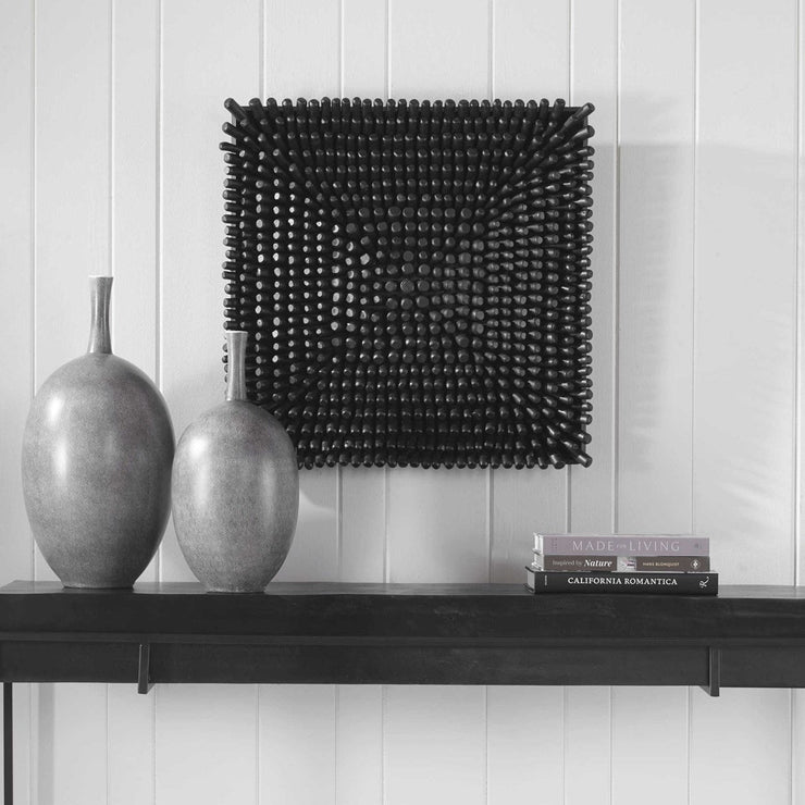 Uttermost Portside Black Beech Wood Wall Panel
