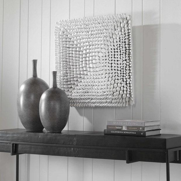 Uttermost Portside Matte White Beech Wood Wall Panel