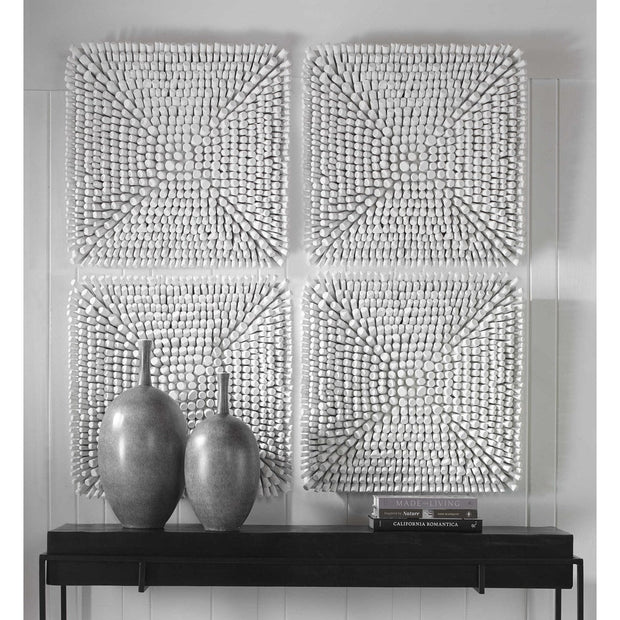 Uttermost Portside Matte White Beech Wood Wall Panel