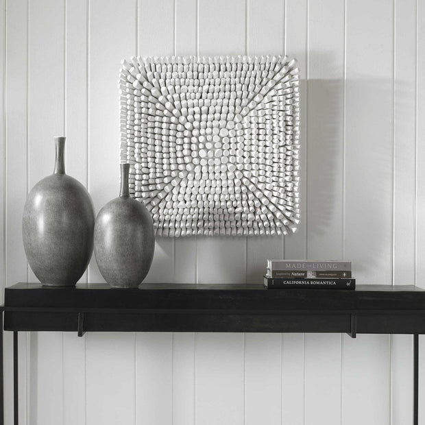 Uttermost Portside Matte White Beech Wood Wall Panel