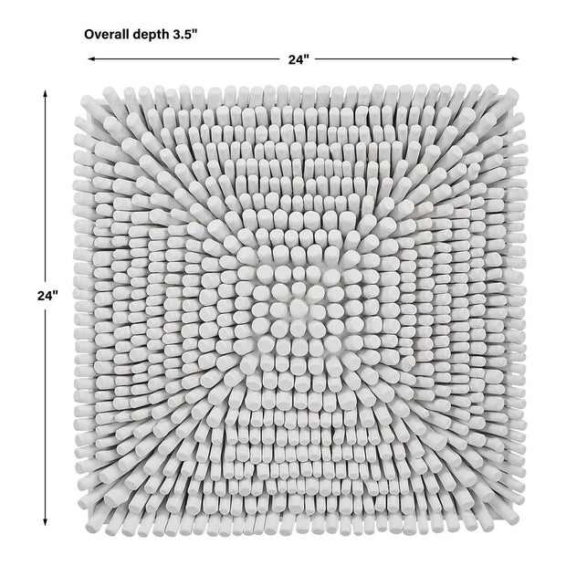 Uttermost Portside Matte White Beech Wood Wall Panel