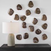 Uttermost Pebbles Walnut Set of 9 Wood Wall Decor